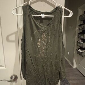 Old Navy Olive Graphic Tank Top